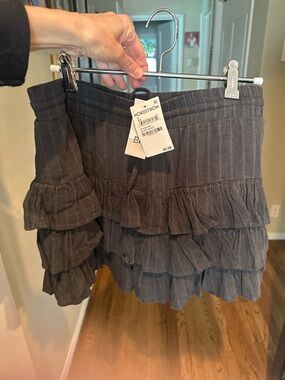 bp charcoal ruffled tiered mini skirt